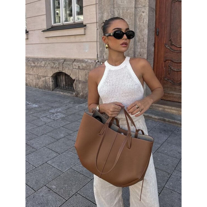 "Damen Vintage Tote Bag, geräumig und stilvoll, ideal für Alltag und Reisen. Klassisches Design, robust und vielseitig."