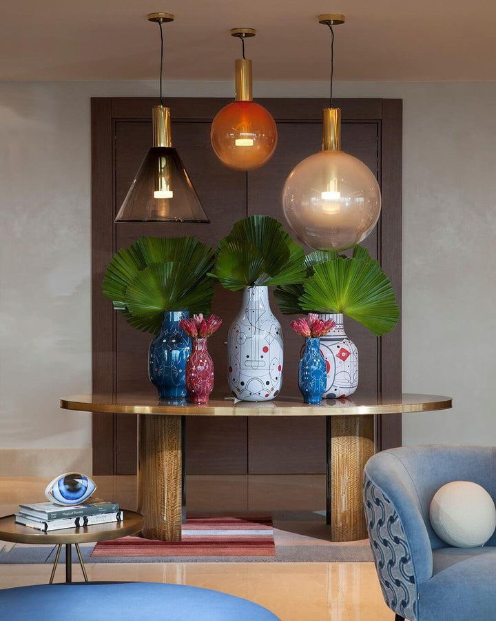 Elegante Pendelleuchte Glas & Metall