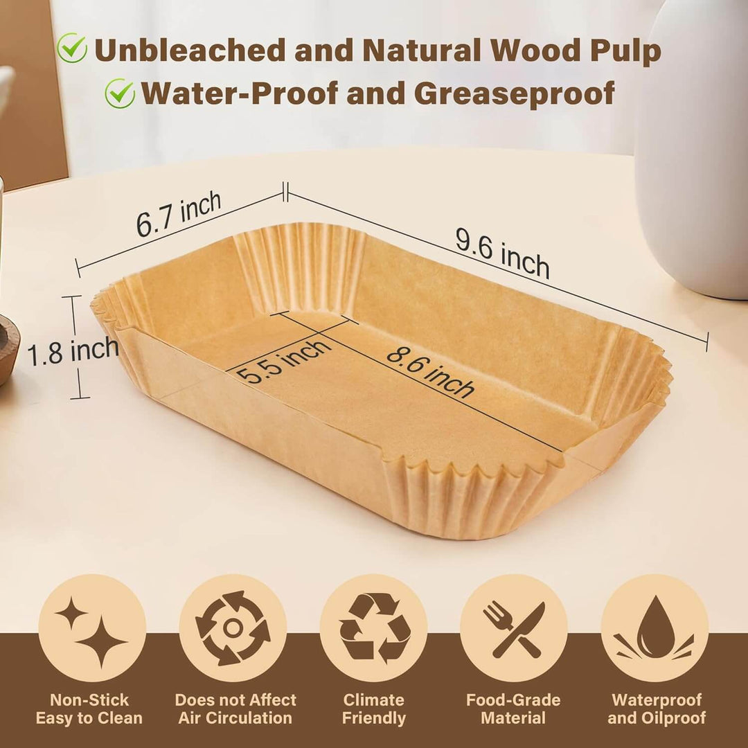 Einweg-Airfryer-Papierformen, antihaftbeschichtet