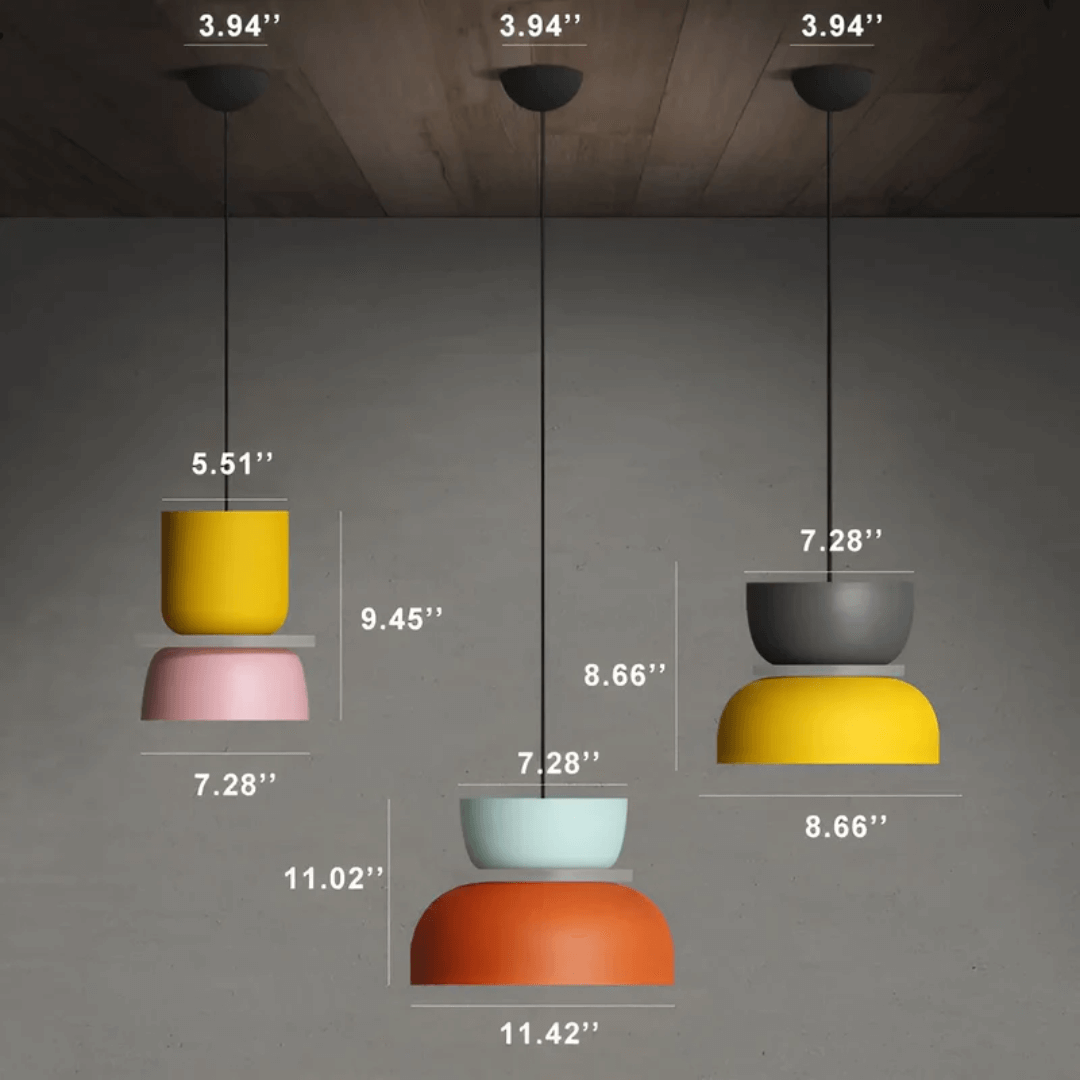 Bunte LED Pendelleuchte Macaron Design