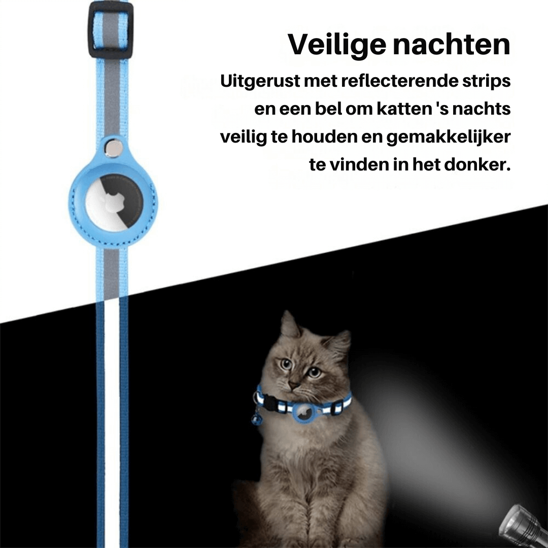 Katzenhalsband mit Sicherheitsverschluss & GPS-Tracker Halterung