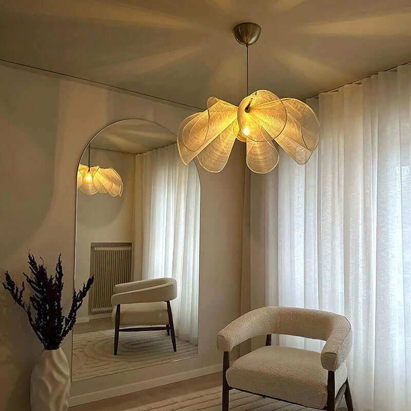 Japandi Stoff-Kronleuchter