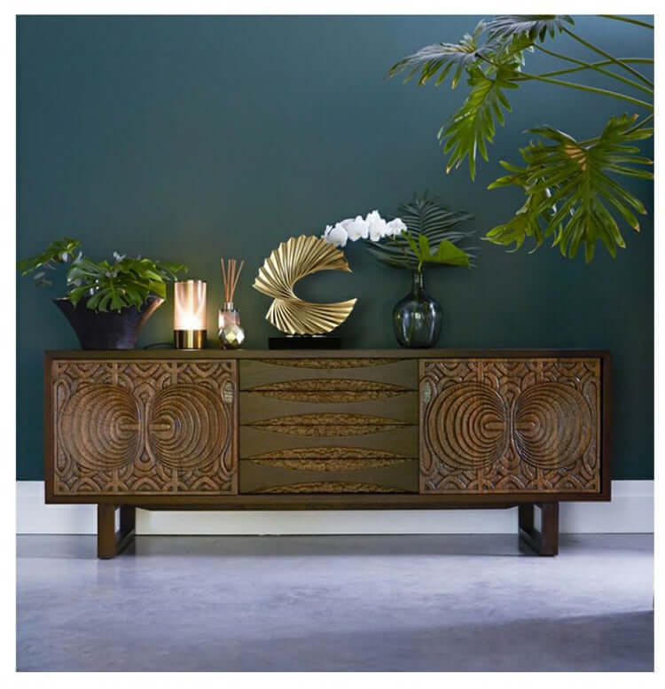 Mond Skulptur Deko Figur Halbmond Modern Gold Weiß