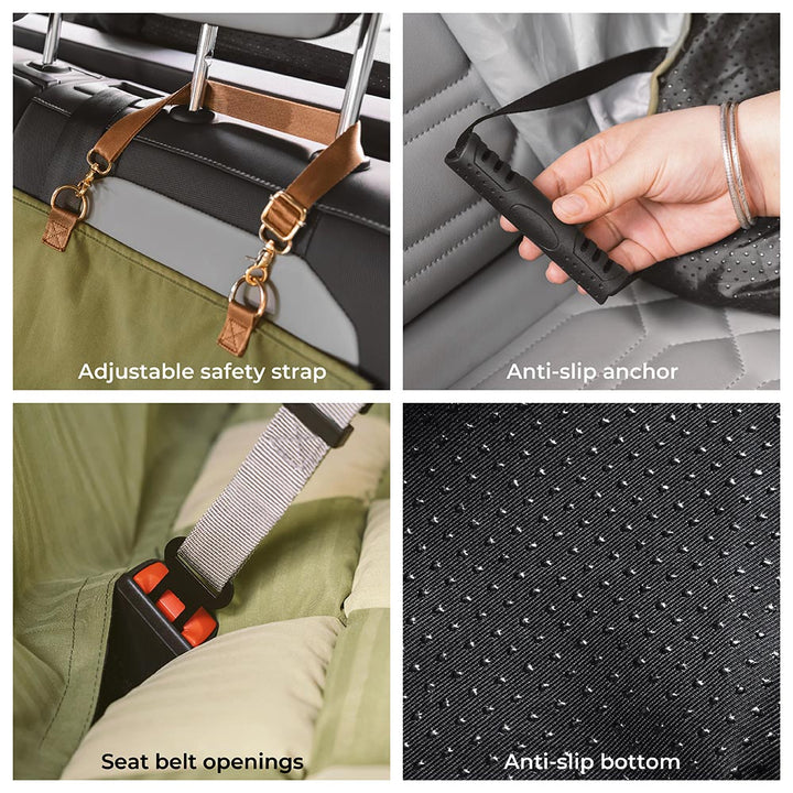 Soft dog car seat cushion, back seat pet protector, ultimate comfort & safety for pets