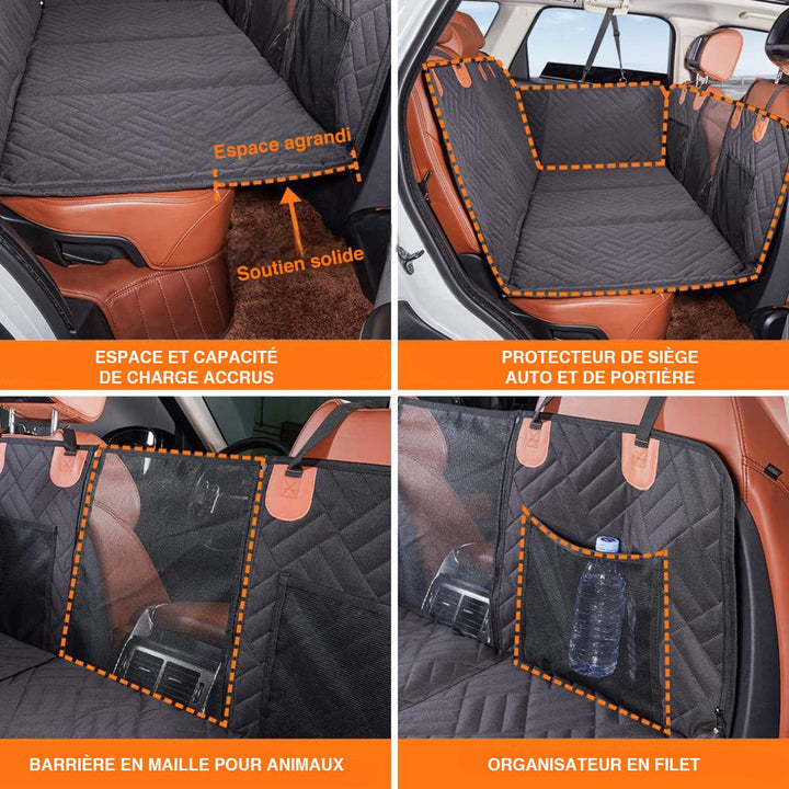 Keep your car clean with this pet seat protector, a durable dog car cover with door shields for all auto interiors.