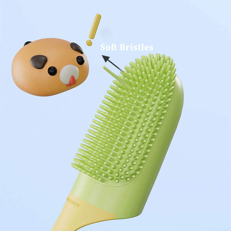 Dog finger toothbrush showing flexible design for comfortable pet teeth cleaning & grooming