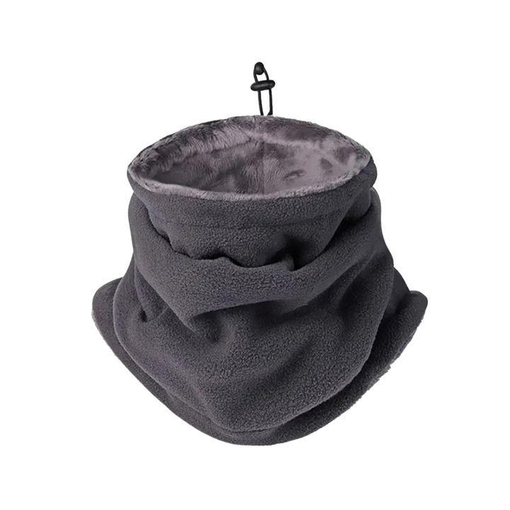 Adjustable pet neck warmer balaclava for a dog, essential winter hiking gear