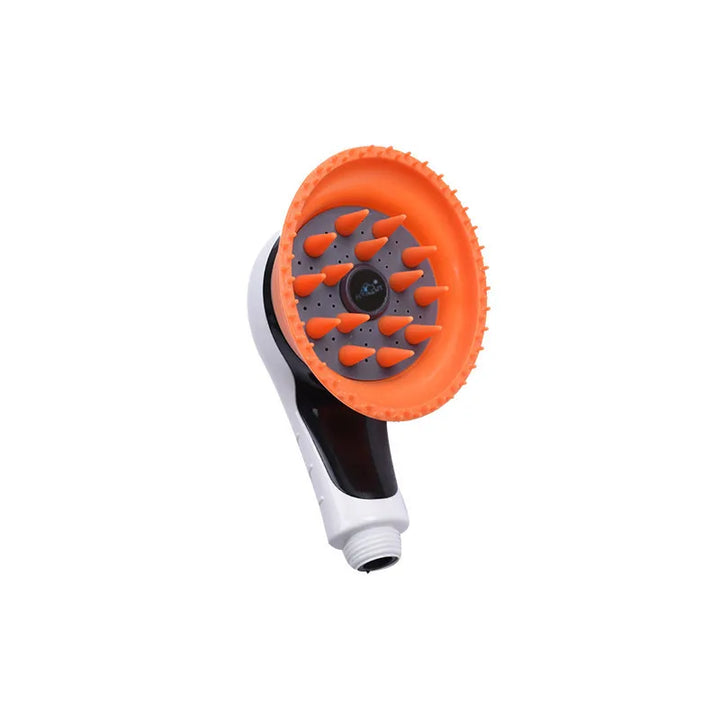 Dog care shower brush, ergonomic, for easy pet cleaning and massage