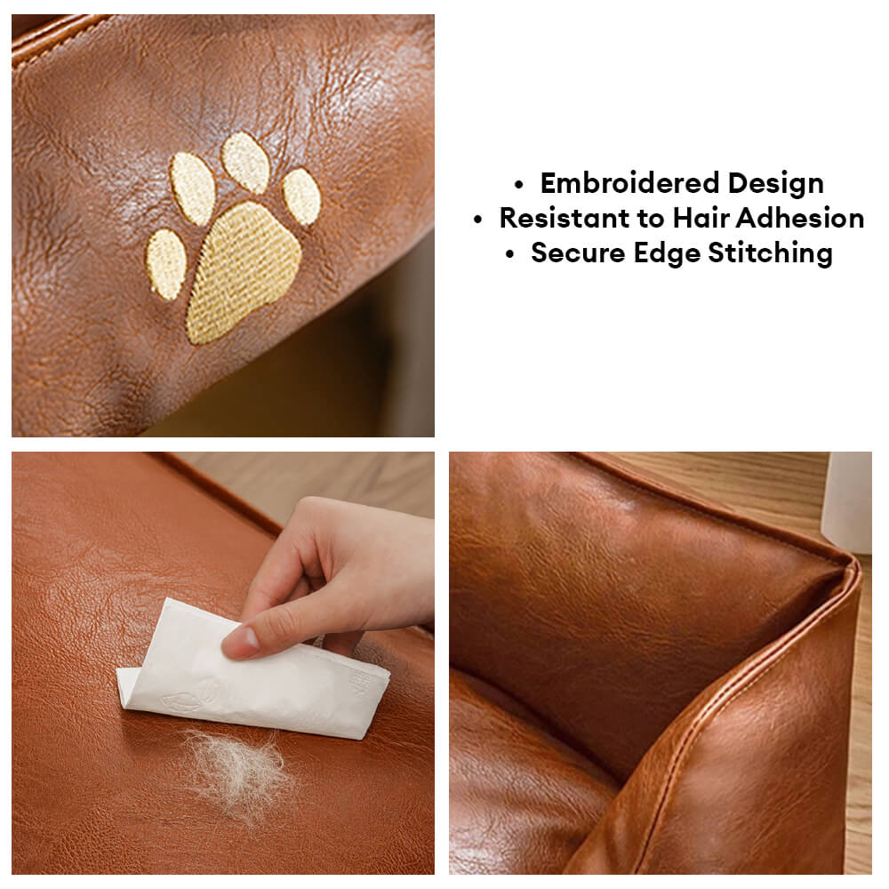 Durable dog bed, waterproof faux leather sofa for dogs, easy to clean and maintain