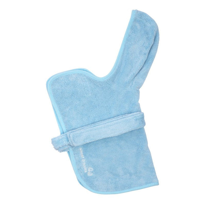 Dog Super Absorbent Microfiber Bathrobe with Hood in blue, quick-drying pet towel for dogs.