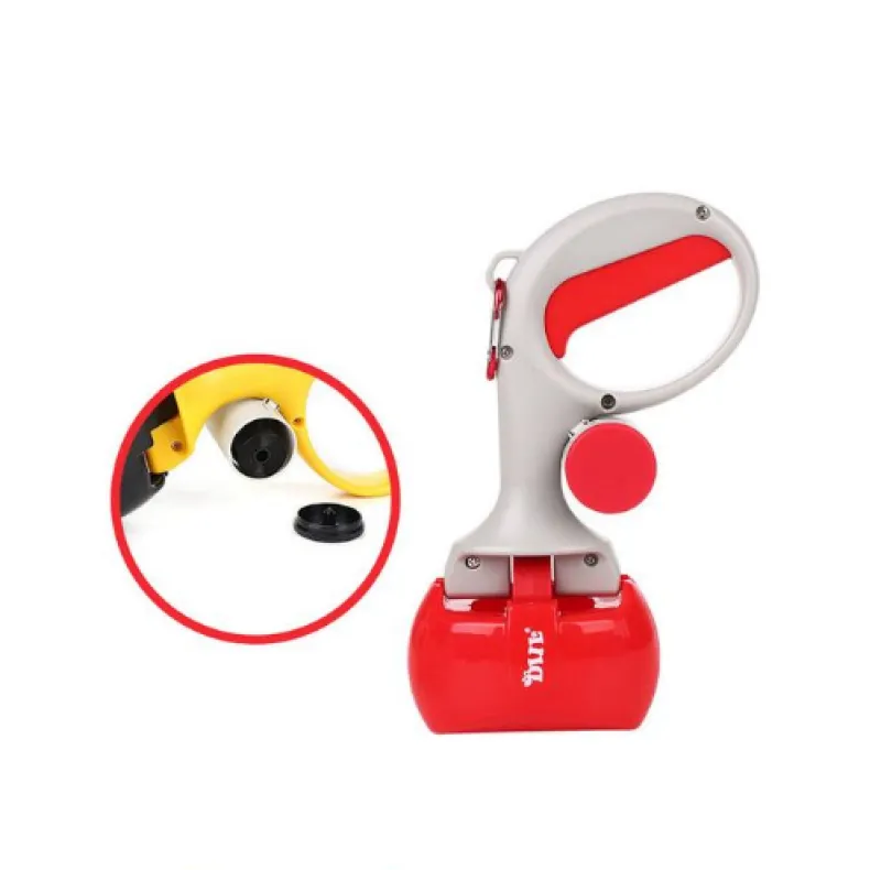 Outdoor dog care: compact waste bag dispenser with convenient carry handle for easy transport.