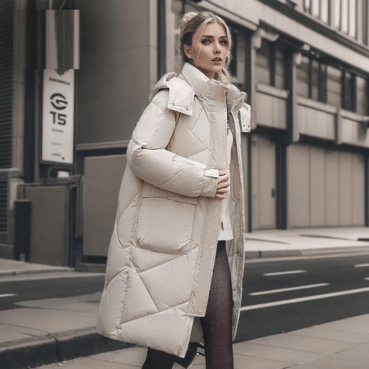 Lässige Damen-Kapuzen-Winterjacke