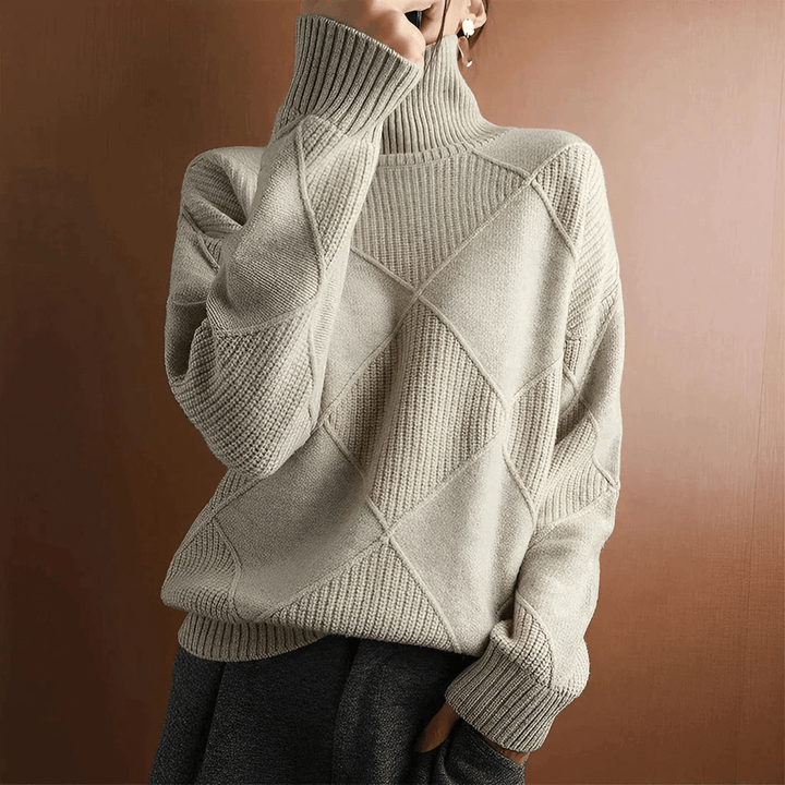 Eleganter Hochkragenpullover für Damen