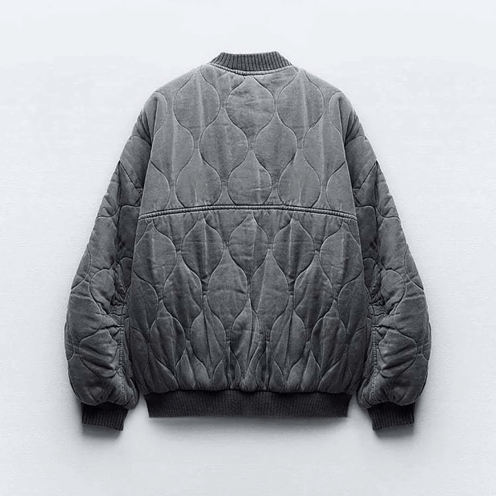 Stylische Graue Bomberjacke