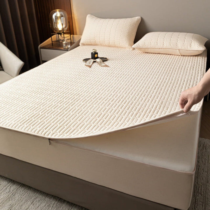 Unisex soft waterproof mattress protector, a home essential for bed protection & hygienic, comfortable sleep.