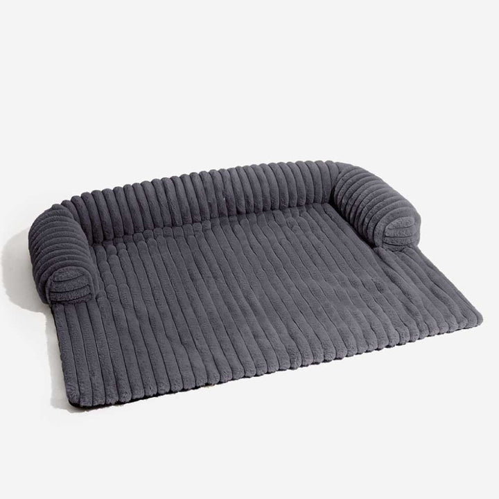 Washable dog sofa mat & furniture protector. Non-slip design keeps this cozy pet blanket securely in place on your couch.
