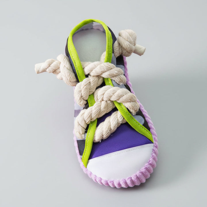 Engaging durable dog slipper chew toy. Perfect for puppy teething & enrichment.