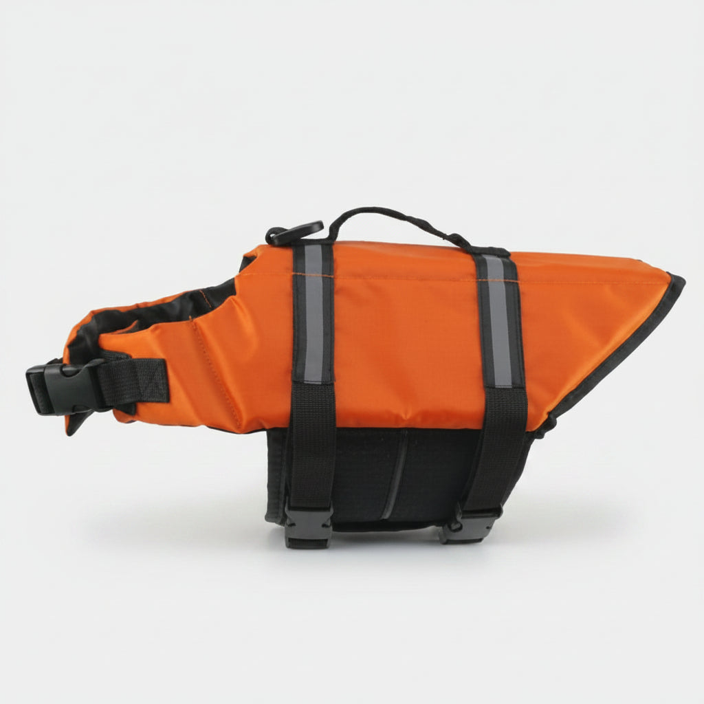 Durable dog life jacket with secure adjustable fit for all breeds, essential pet safety gear for swimming & boating.