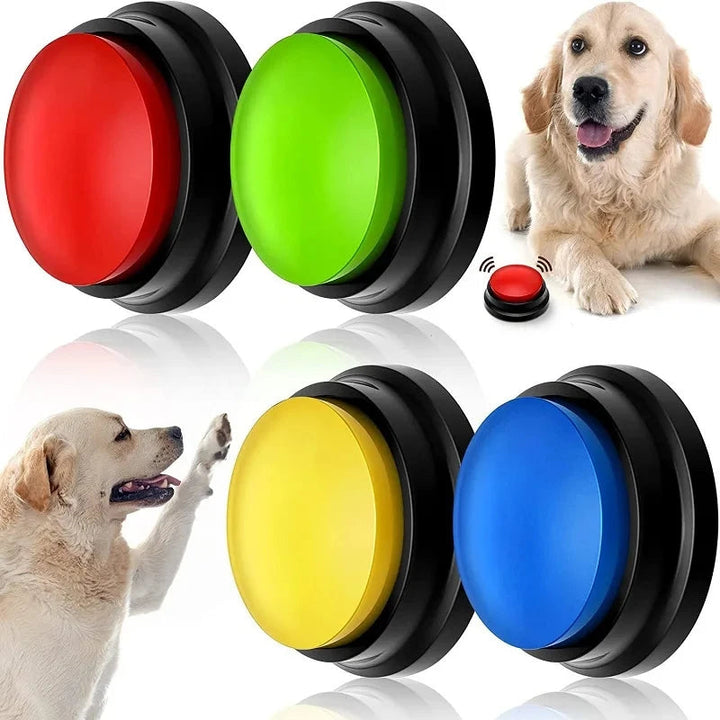 Dog communication buttons for pet training, enabling expression & learning.