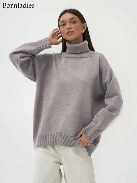 Geräumiger Strickpullover für Frauen