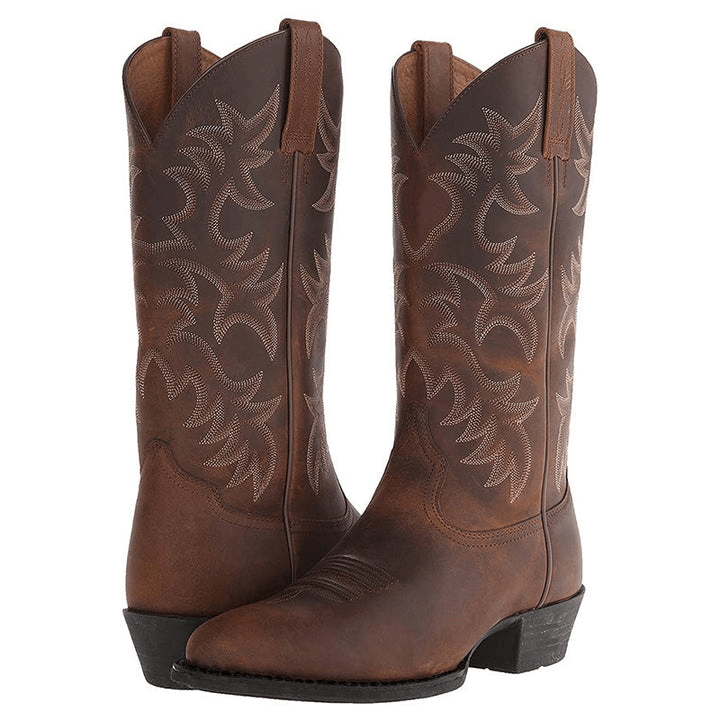 Halbhohe Cowboystiefel aus Leder