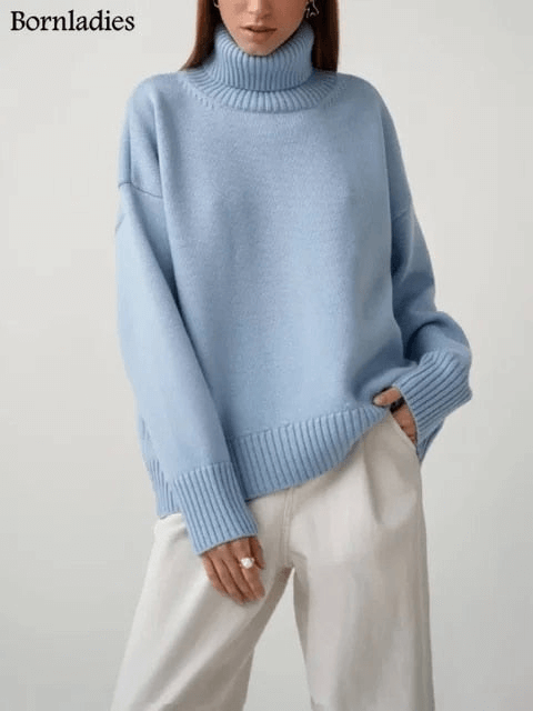 Geräumiger Strickpullover für Frauen