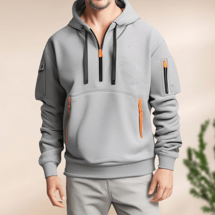 Hoodie mit Halbem Reißverschluss