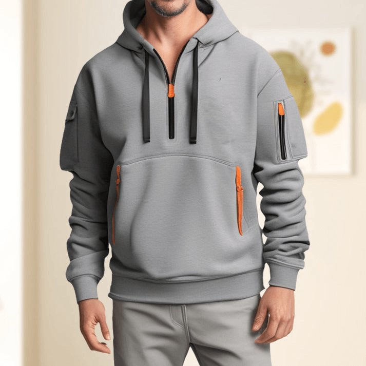Hoodie mit Halbem Reißverschluss