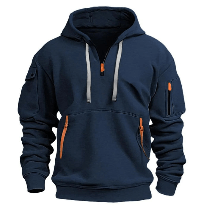 Hoodie mit Halbem Reißverschluss