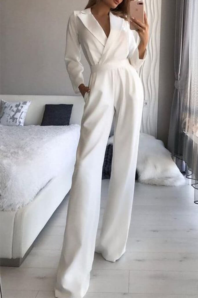 Eleganter Damen-Jumpsuit mit Umlegekragen