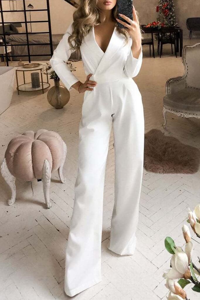 Eleganter Damen-Jumpsuit mit Umlegekragen