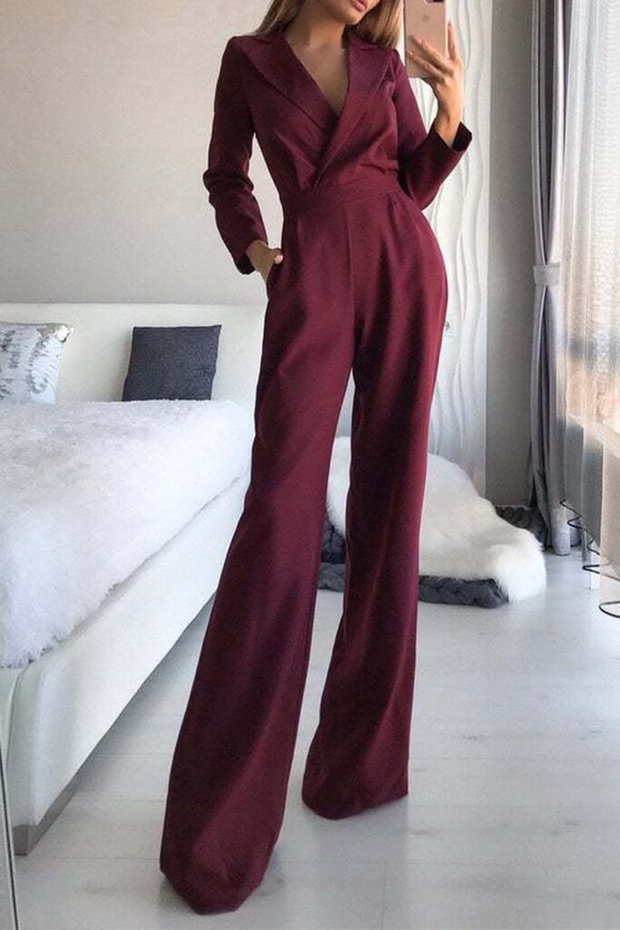 Eleganter Damen-Jumpsuit mit Umlegekragen