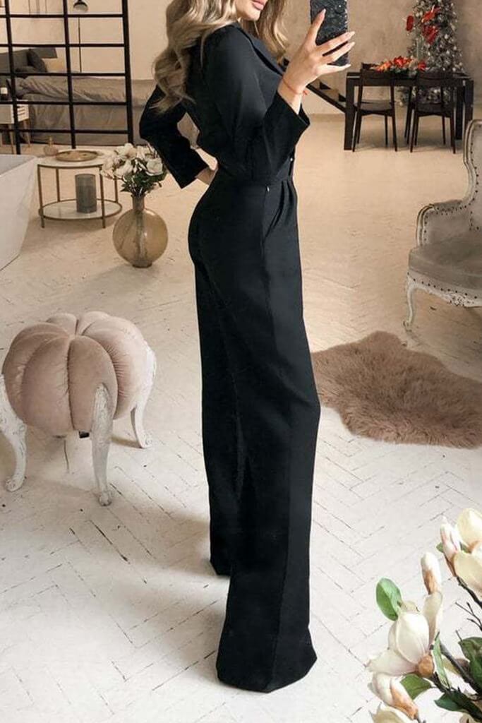 Eleganter Damen-Jumpsuit mit Umlegekragen