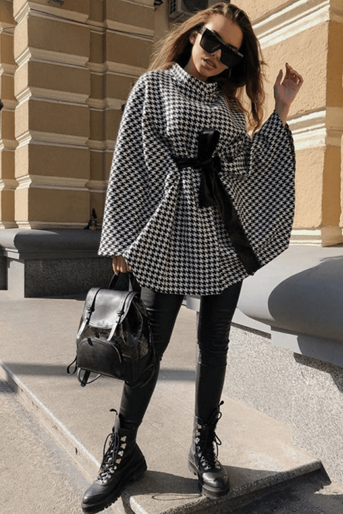 Chiffon Cape-Top mit Gürtel