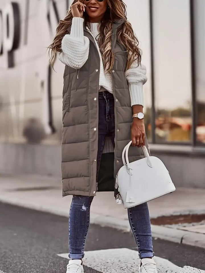 Ärmelloser Kapuzenmantel für Damen