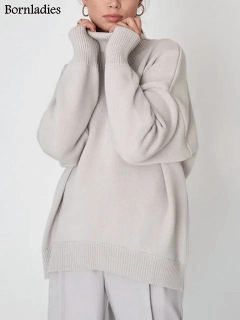 Geräumiger Strickpullover für Frauen