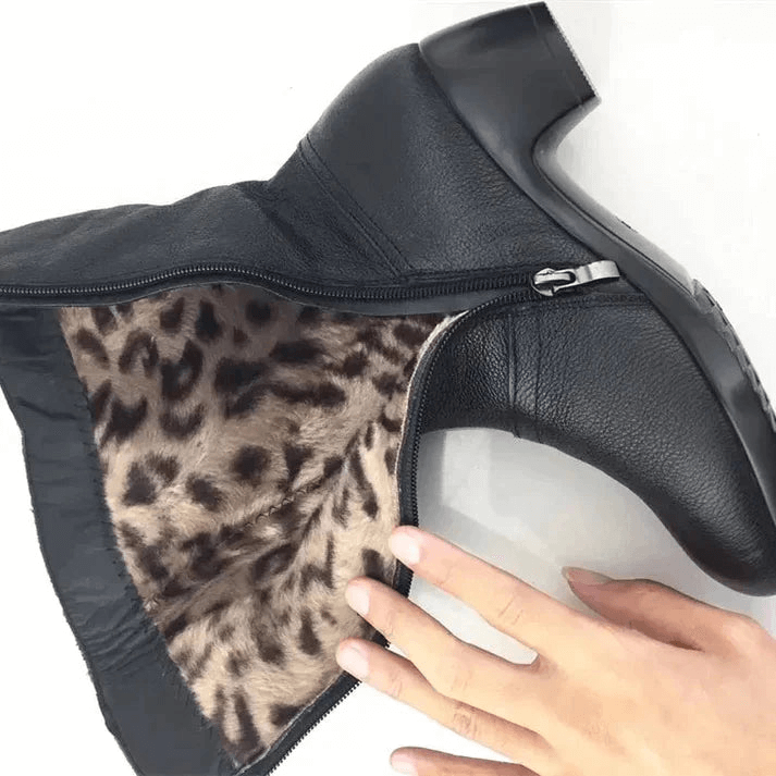 Modische Winterstiefel aus Leder