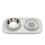 Grey/Double Bowl+Stainless Steel Bowl