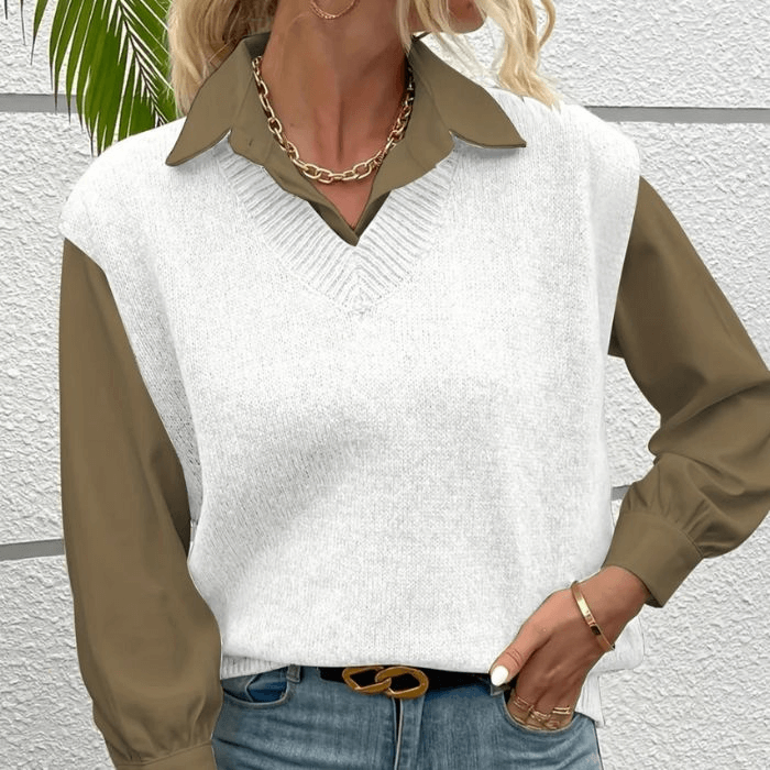 Modischer Ärmelloser Strickpullover