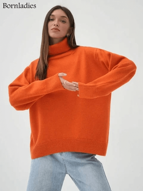 Geräumiger Strickpullover für Frauen