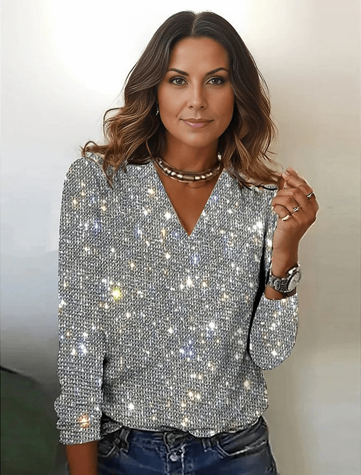 Stylische Glitzerbluse für Damen