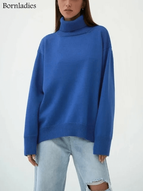 Geräumiger Strickpullover für Frauen