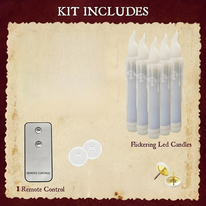 "Drahtlose LED-Kerzen für Halloween & Weihnachten, schwebend im Raum, weiß, kabellos, stimmungsvoll, mit Fernbedienung."
