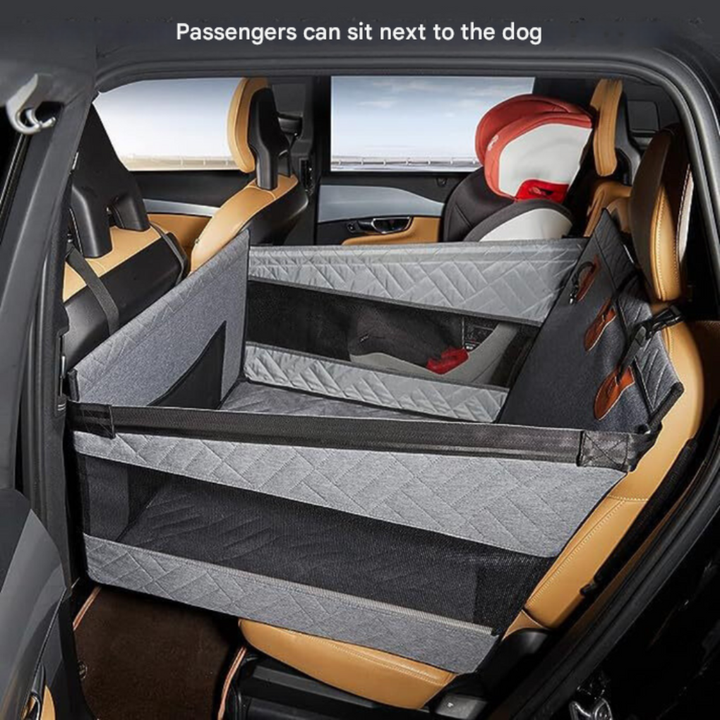 Spacious dog travel car seat mat, new4 design ensures pet safety and keeps vehicle clean