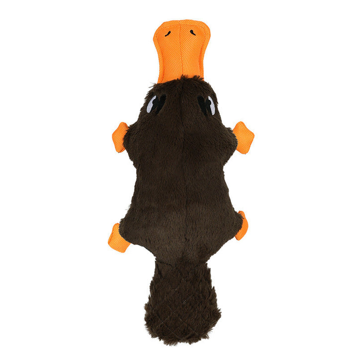 Heavy chewer dog toy, durable plush with squeaker, for hours of fun and play.