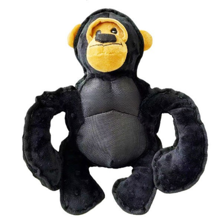 Tough dog toy: Indestructible plush with squeaker, designed for powerful chewers and play.