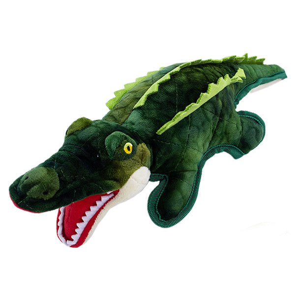 Interactive dog toy for strong chewers, features a durable plush exterior and squeaker.