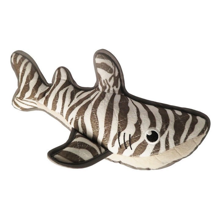 Resilient dog chew toy, ideal for aggressive chewers, made from tough plush material.