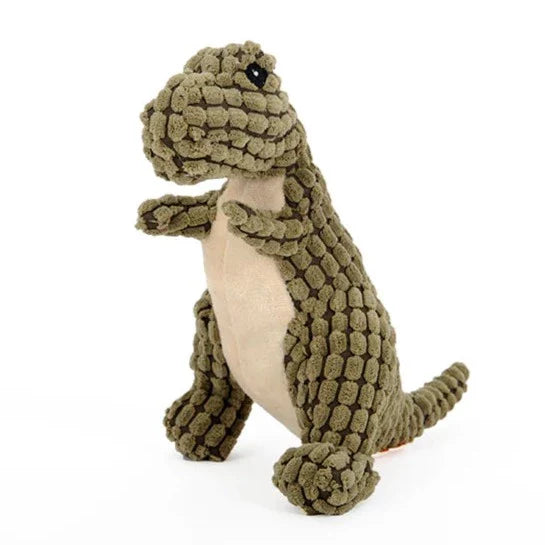 Heavy chewer's delight: a sturdy green plush dog toy with integrated squeaker