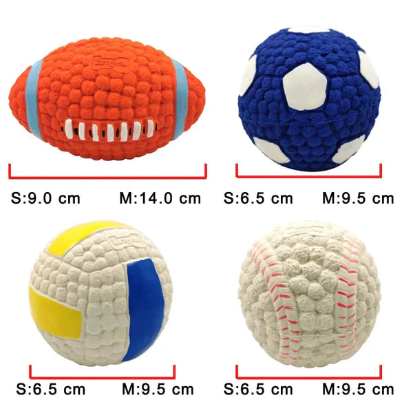 Indestructible red chew ball, interactive dog toy, supports dental hygiene for aggressive chewers